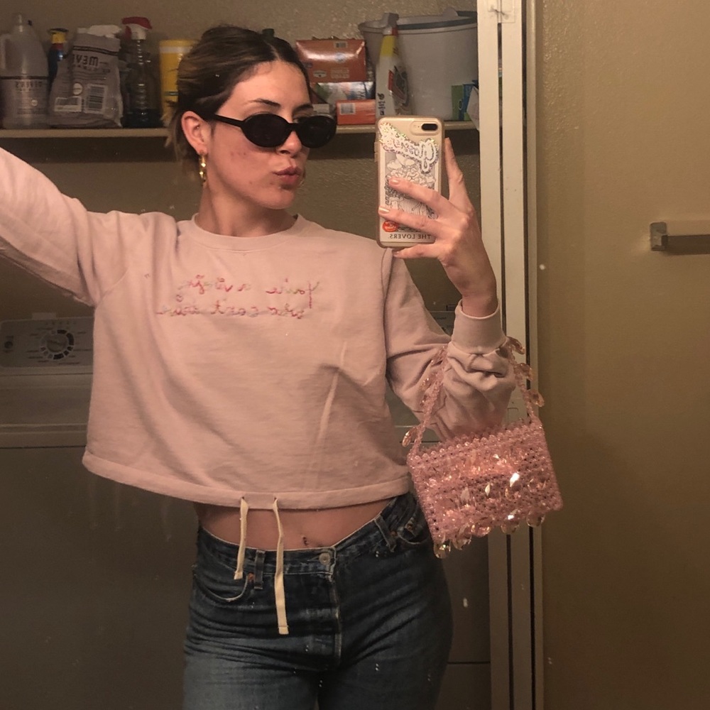 1/1 Clueless Inspired Hand Embroidered Sweatshirt - Picture 4 of 8